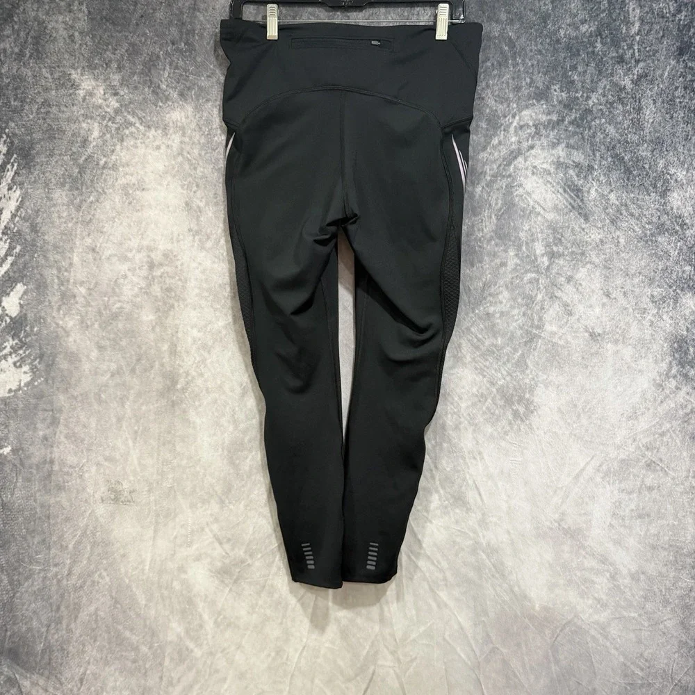 Under Armour Running Leggings Compression Reflective Lines Black L Heatgear Gym